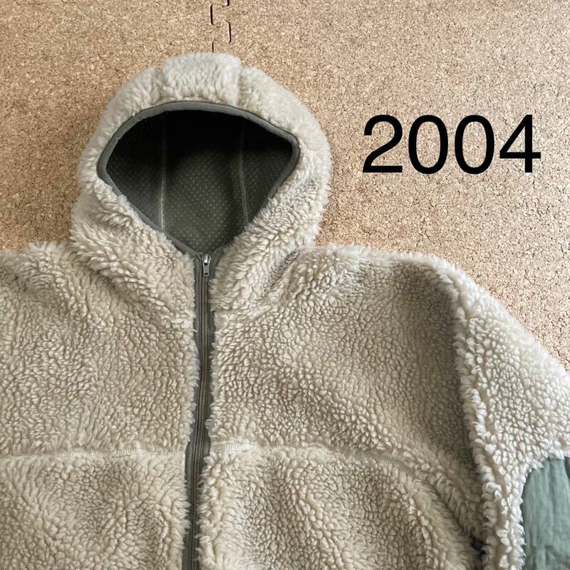 Mサイズ 極美品【2004・USA製】patagonia メンズ・レトロ・リズム・フーディ Retro Rhythm Hoody (レトロ カーキ)ナチュラル廃盤アメリカ製