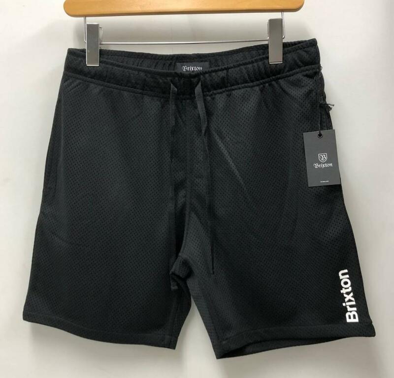 BRIXTON(ブリクストン)『Gate Elastic Waistband Short』Black/White S