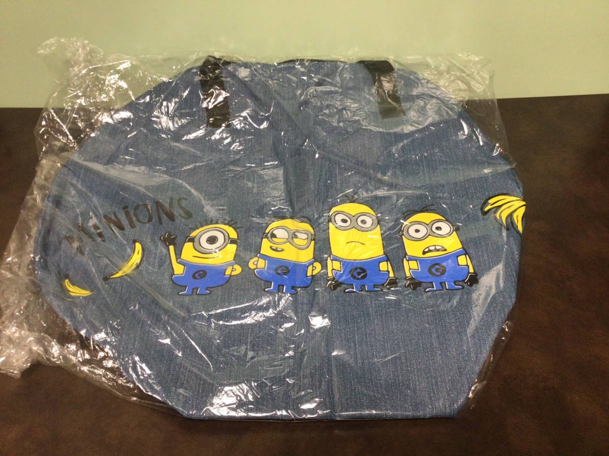 ⑦⑧新品★ミニオンズ デニム風ドラムバッグ 旅行などに