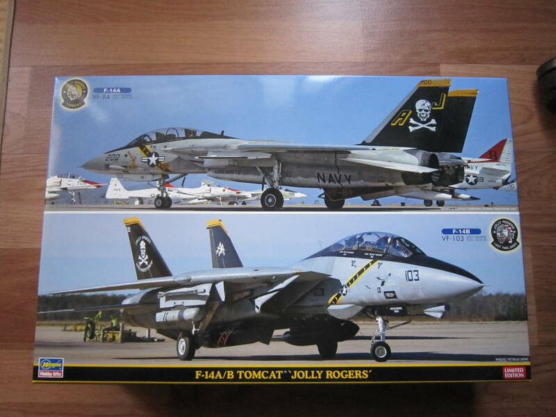 限定　ハセガワ 1/72 F-14A,F-14B トムキャット ジョリーロジャース 2機セット[ワッペン付] SP346 未組立