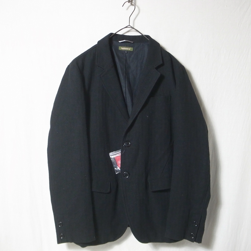 新品 ◆ Phatee wear ファッティー ヘリンボーン テーラード ジャケット L 黒 / GOODMAN JK THC