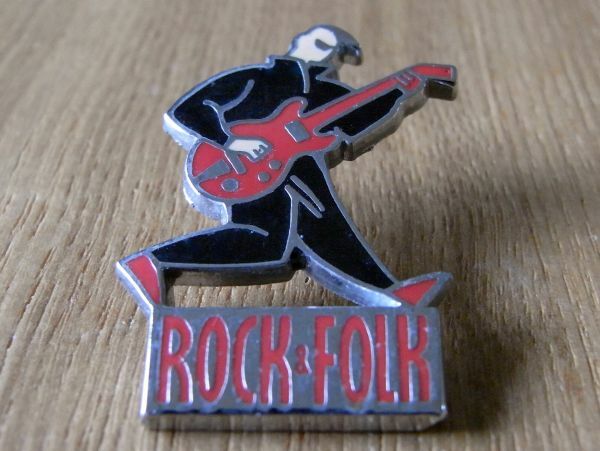 古いピンバッジ：ROCK FOLK ギター 音楽 ピンズ #S