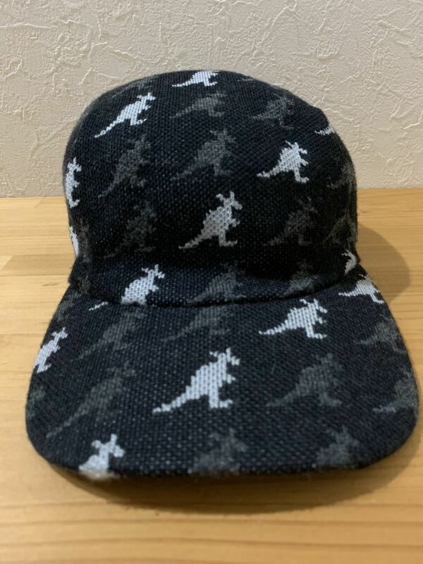 レア品KANGOL カンゴール メンズ　ロゴ総柄ウールキャップ　58センチ