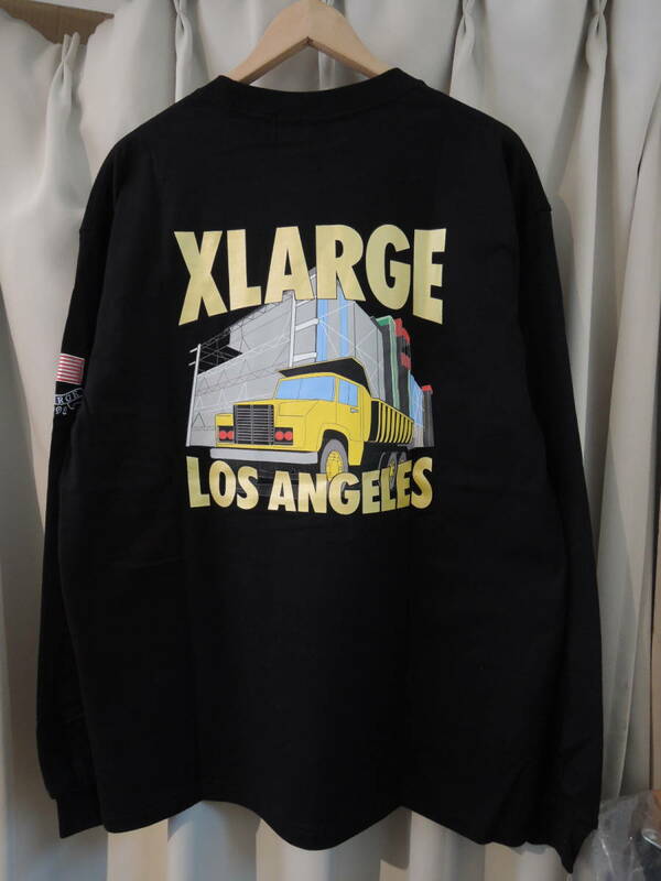 X-LARGE XLARGE エクストララージ CONSTRUCTION L/S TEE 黒 Lサイズ 人気 送料￥230～ 値下げしました！