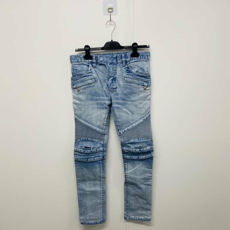 BALMAIN biker denim pants バルマン　バイカーデニム F277