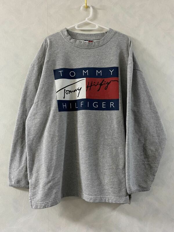 TOMMY HILFIGER スウェットトレーナー サイズXL MADE IN USA トミーヒルフィガー ビンテージ 90s ビッグシルエット ゆるだぼ