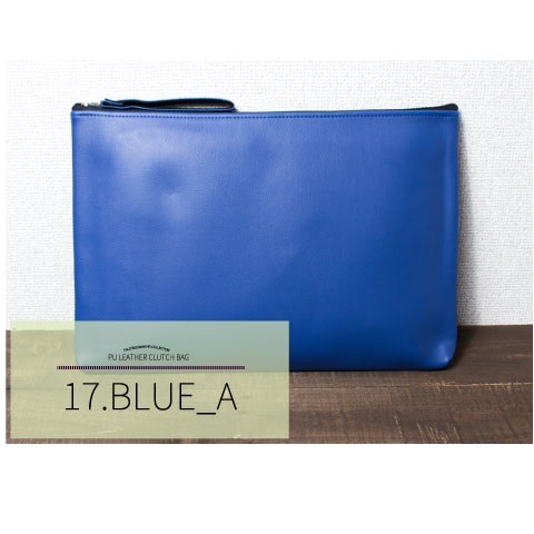 ④新品 送料無料◆PUレザー クラッチバッグ 色：BLUE_A ブルーA　青