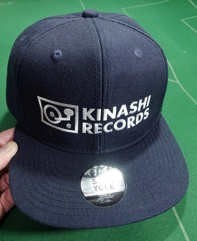 □木梨サイクル KINASHI RECORDS木梨レコード 6パネルキャップ ネイビー スナップバックフリー 美品!!!□