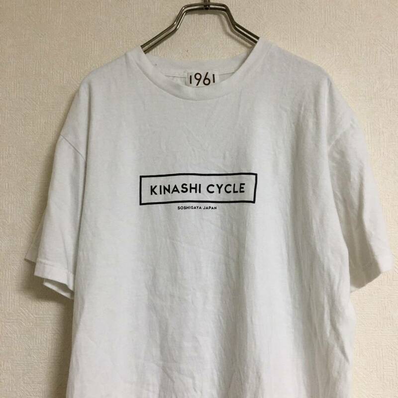 木梨サイクル KINASHI CYCLE ボックスロゴ Tシャツ 白 ホワイト Lサイズ