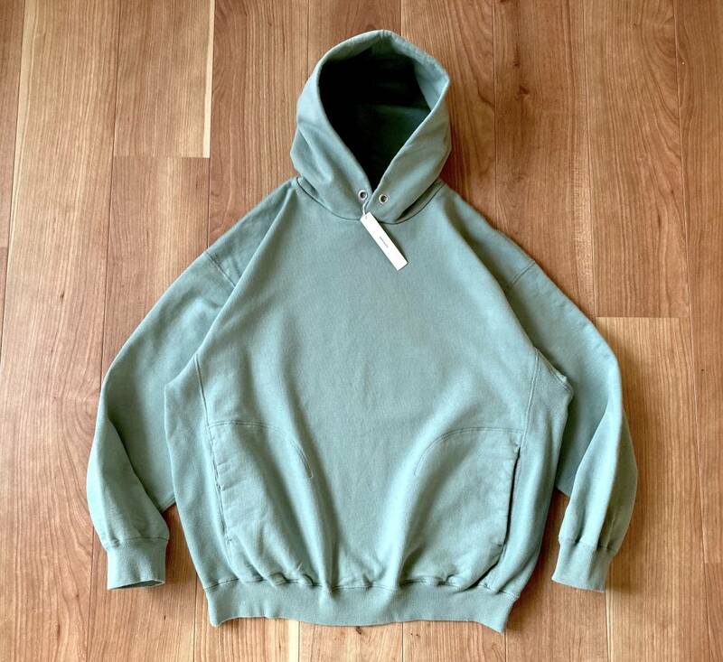 完売★ Sandinista / Side Pocket Hooded Sweatshirt シーム ポケット スウェット パーカー BLUE GREEN / L サイズ サンディニスタ 日本製