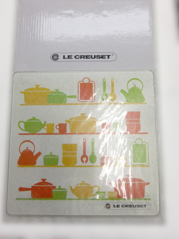 【LE CREUSET】ル・クルーゼ ガラスキッチンプレート 非売品【未使用長期保管品】