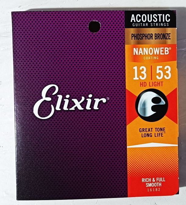 Elixir エリクサー アコースティックギター弦 NANOWEB フォスファーブロンズ13-53 #16182 【国内正規品】