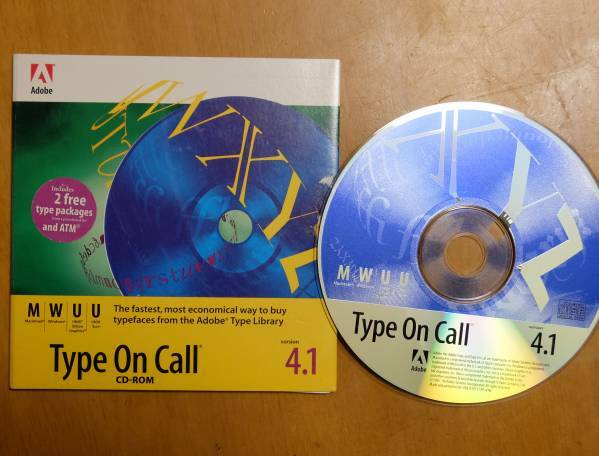 Adobe Type on Call 4.1 CD-ROM +シリアルナンバー
