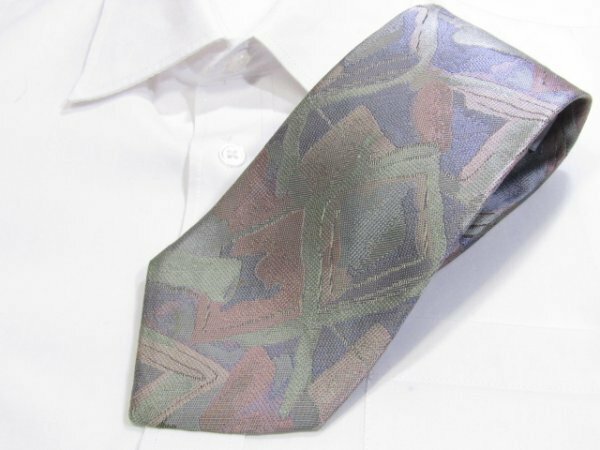 Y 460 レノマ パリス ネクタイ renoma PARIS cravats セピア色系 パープルカラー ジャガード