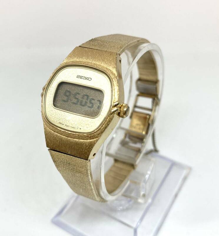 ビンテージ セイコー レディース腕時計 B337-5000 ゴールド 電池新品交換済み SEIKO