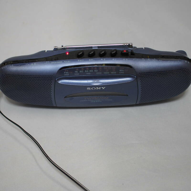 現状品　SONY ラジオカセットレコーダー CFS-E2TV ラジカセ　Sony　　ACアダプター（AC-DSE2）付属