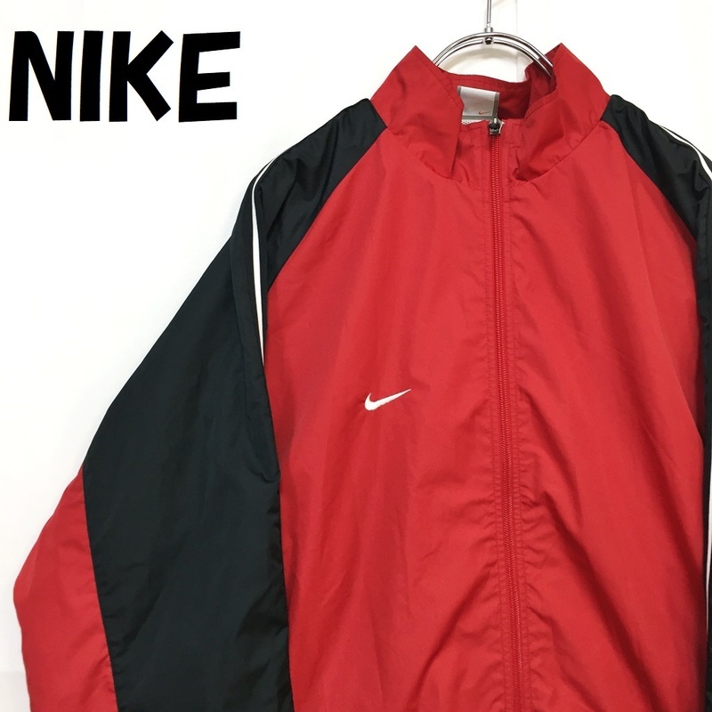 【人気】NIKE/ナイキ ウィンドブレーカー 内メッシュ 市川高校 テニス部 レッド サイズXL/S2982