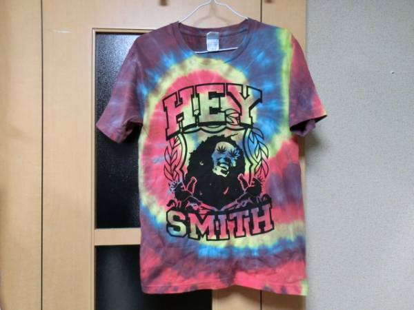 HEY-SMITHヘイスミス2014年夏フェス限定タイダイ柄(レインボーカラー)バンドTシャツ(バンT/ライブT/フェスT)sizeS美中古品
