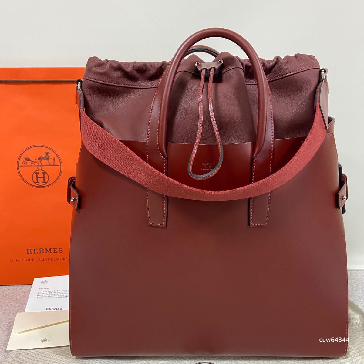 国内正規品 新品同様 HERMES エルメス カバシティ45 ルージュアッシュ 国内正規店レシート！純正保存袋！純正ボックス！ショップカード！
