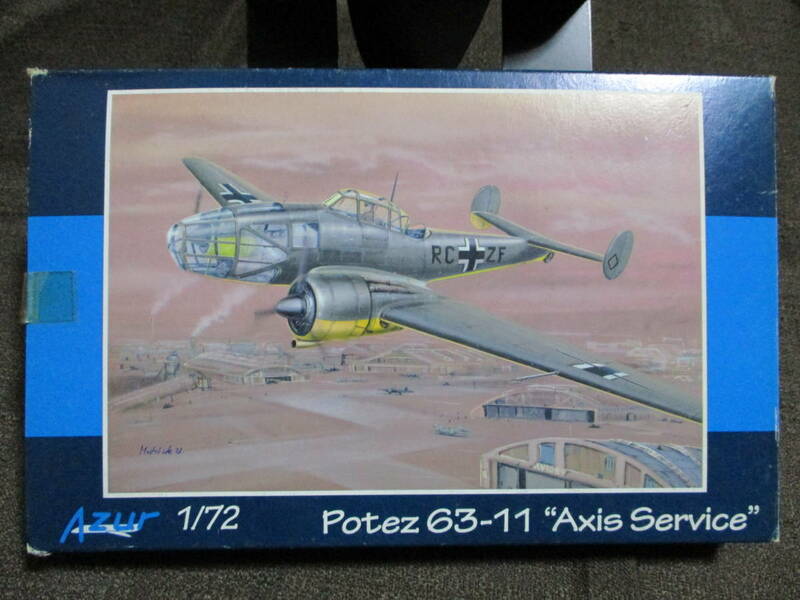 Azur「Potez 63-11 "Axis Service "」1/72 プラモデル／アズール ポテ 双発 ドイツ練習機 捕獲機(鹵獲/接収)仕様 　管理：(B3-96