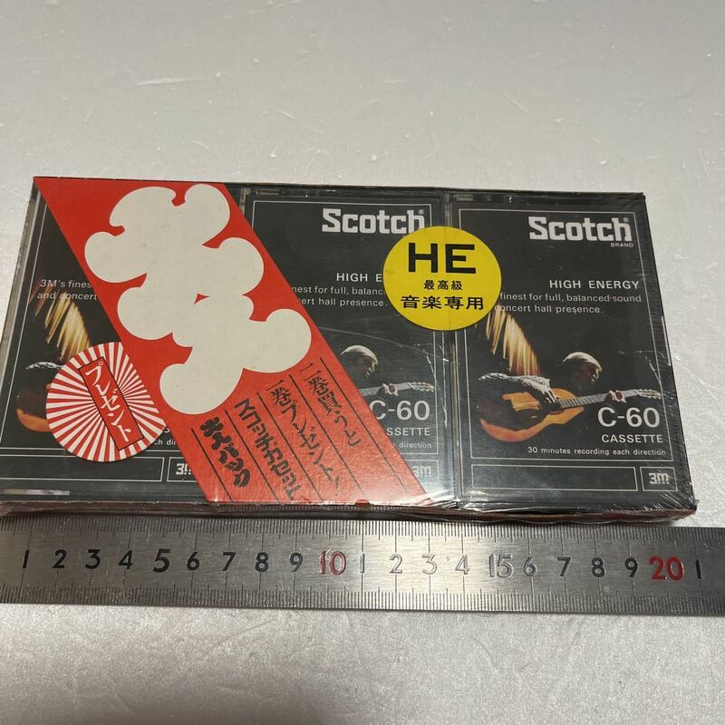 未開封　レア　アンティーク　レトロ　1970年代　SCOTCH スコッチ カセット　HIGH ENERGY カセットテープ　C-60 3本セット