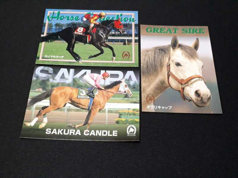 EPOCH 1997年 ホースコレクション 競馬 サンプルカード 3枚まとめセット オグリキャップ サクラキャンドル ロイヤルタッチ 