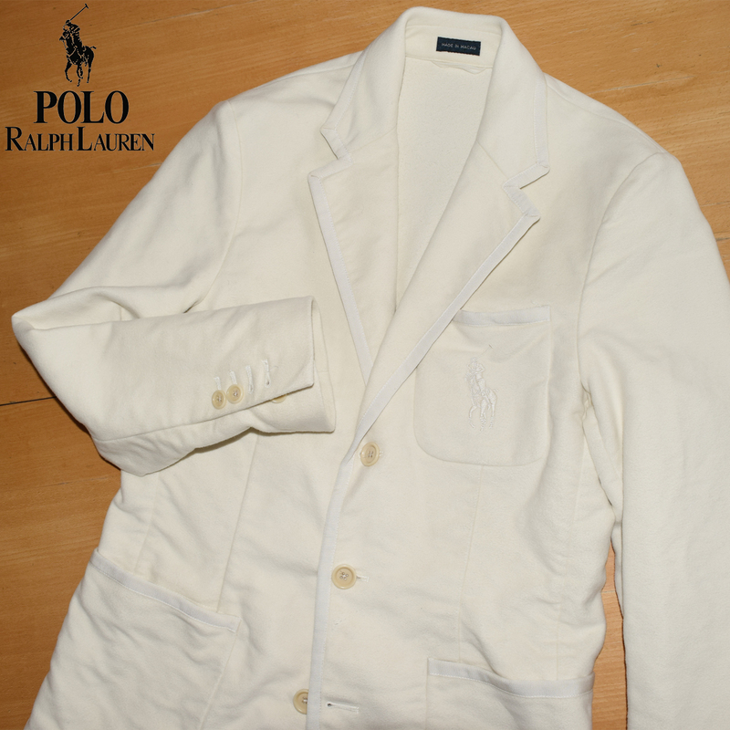 ポロ ラルフローレン ビッグポニー刺繍3Bジャケット オフホワイト Sサイズ POLO RALPH LAUREN