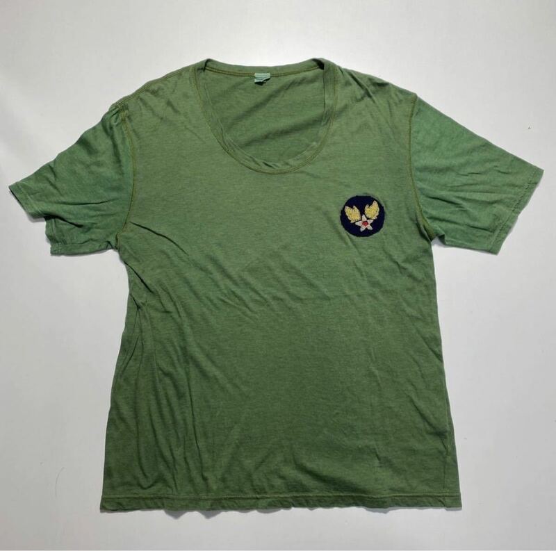 【M】DUCK and COVER U.S.AIR FORCES LOGO TEE ダックアンドカバー アメリカ空軍空軍 ロゴ Tシャツ 刺繍 日本製 Y815