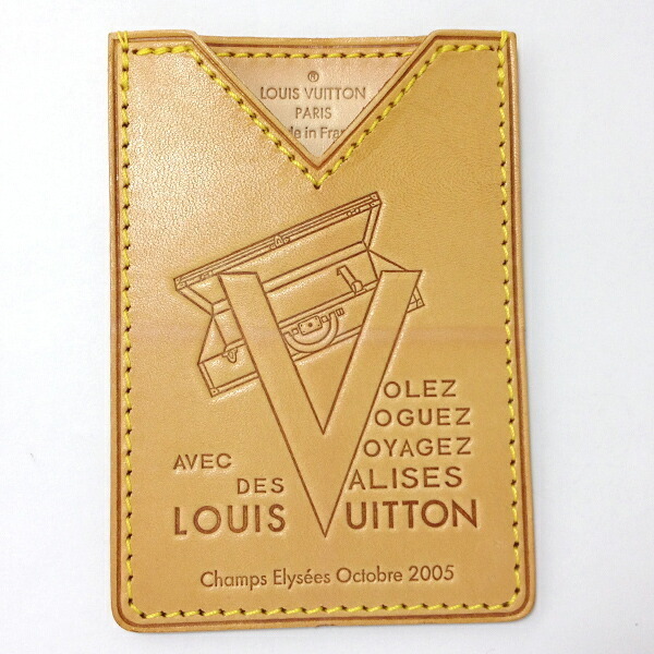 【中古】LOUIS VUITTON ルイヴィトン Volez Voguez Voyagez パスケース カードケース ヌメ革 ノベルティ トランク
