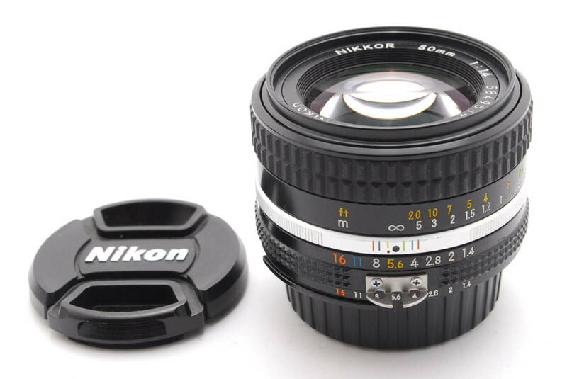 Nikon Ai NIKKOR 50mm f1.4S (Ai-S F1.4) 動作も写りもOKです。概ねキレイです。前後キャップ付きです。