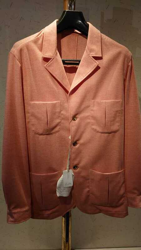 FRALBO カシミア混ニットシャツジャケット 定価79000円 イタリー製 正規輸入品 未使用、保管品 サイズ50 ピンク