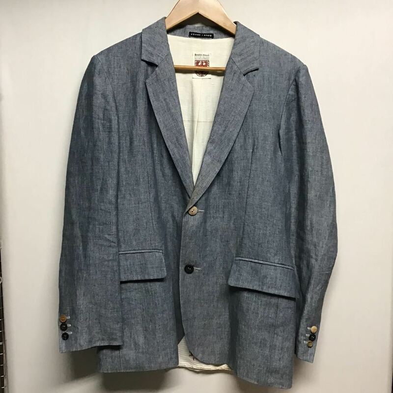 【FRANKLEDER フランクリーダー】0712018 テーラードジャケット S リネン　インディゴ 16SS vintage 2201oki