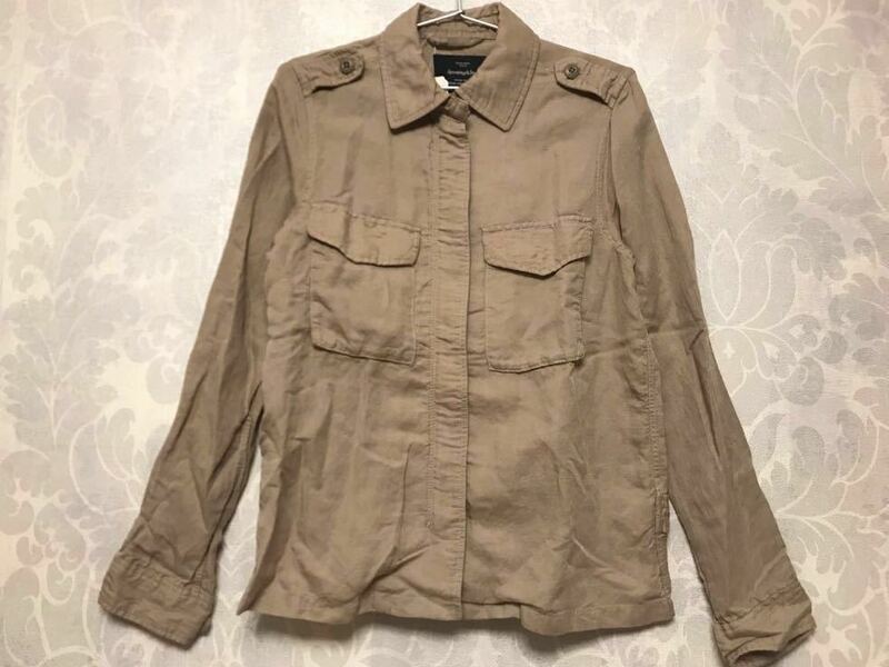 新品 タグ付き ★ UNITED ARROWS green label relaxing グリンレーベルリラクシング 長袖 ミリタリー シャツ ベージュ 38サイズ ★