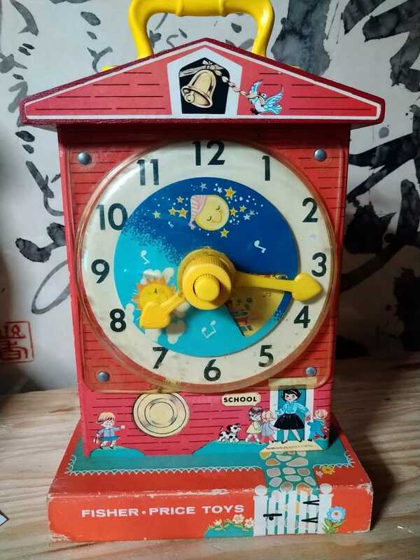 激レア！当時物！ミュージックボックス！オルゴール!ビンテージ品！インテリア！置物！時計！玩具!からくり！古いのっぽの古時計！テレ
