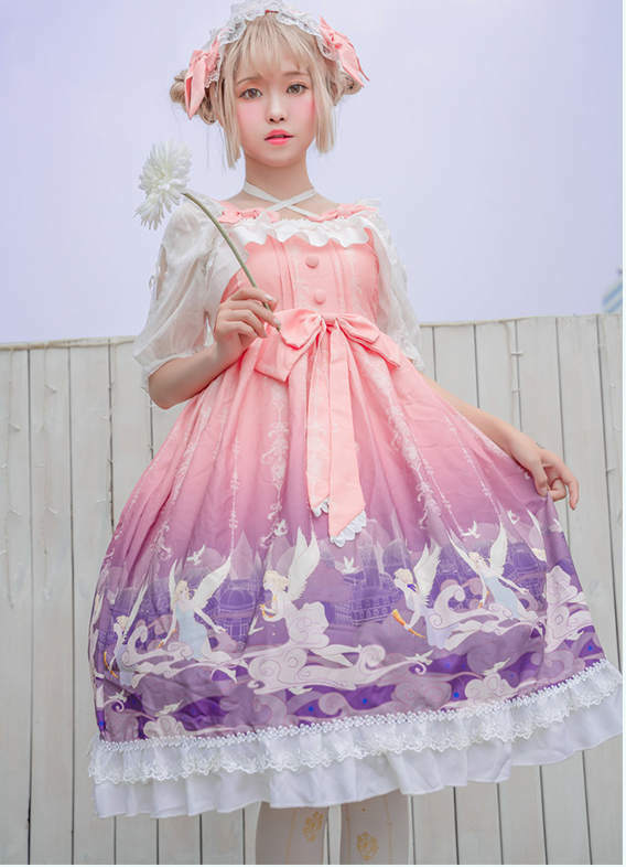 【連】ワンピース ロリータ 学園祭 ハロウィン お祭り イベント パニエ付 コスプレ衣装