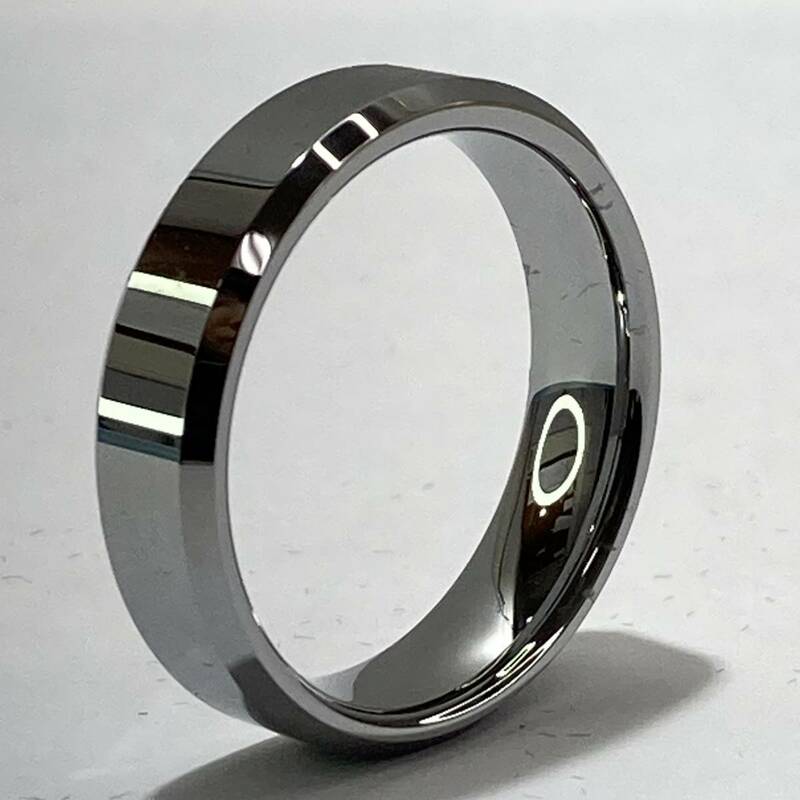 a06378Rockyu 指輪 メンズ シルバー タングステンリング 平打ち 人気 指輪 銀色 内径約22㎜【アウトレット】