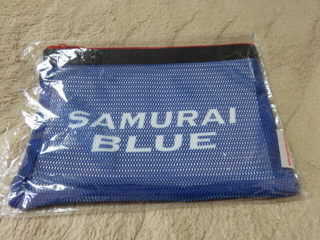 JFA サムライジャパン SAMURAI BLUE サッカー メッシュポーチ オリジナル オフィシャル品 サイズ300-210㎜ ファスナー メッシュ 未使用