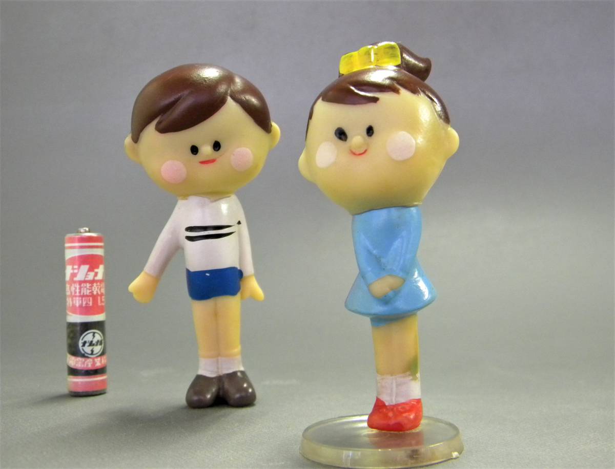 当時物 60`s ★★昭和40年代 ミニソフビ 男の子 女の子 !! 日本相互銀行 マスコット 三井住友銀行 おまけ販促 広告宣伝★★「定形外/LP可」