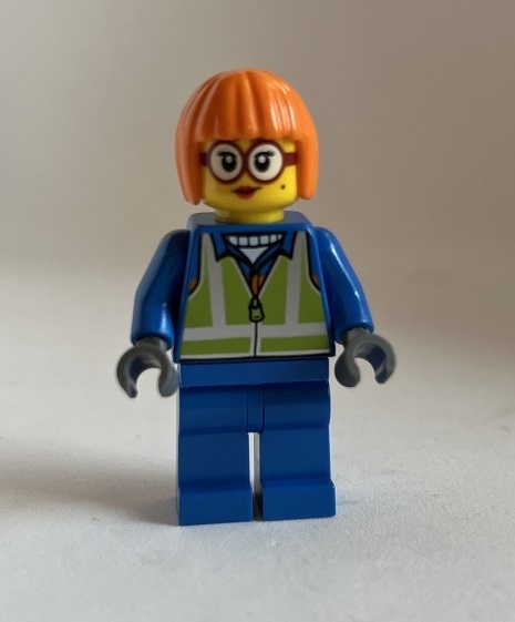 即決 新品 未使用　レゴ LEGO ミニフィグ 　ミニフィギュア 　シティ　クレーン作業員　オレンジヘアの女性
