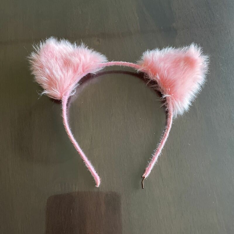 ピンク猫　カチューシャ　両耳幅21センチ