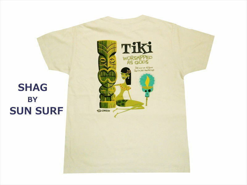 SHAG BY SUN SURF/シャグ バイ サンサーフ SS78032『TIKI』ハワイアン 半袖Tシャツ オフホワイト XL新品