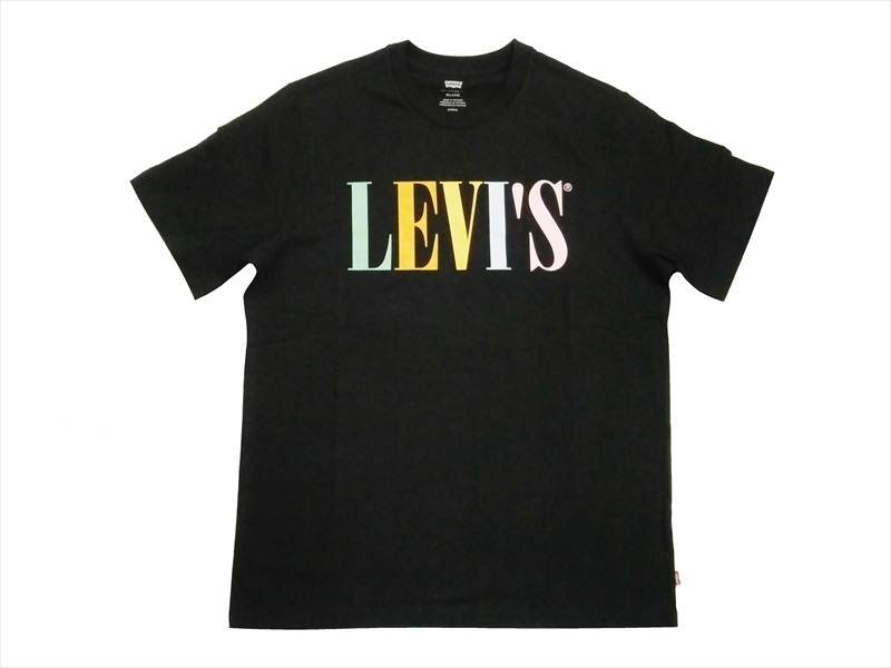Levi's/リーバイス 699780044 90'S SERIF LOGO リラックスグラフィック 半袖Ｔシャツ ブラック L 新品 クリックポスト・送料無料