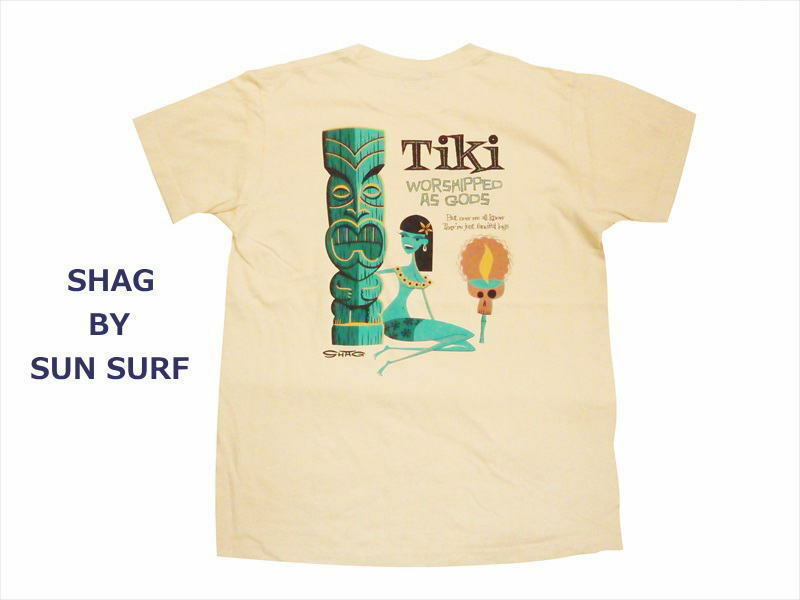 SHAG BY SUN SURF/シャグ バイ SUN SURF サンサーフ SS78032『TIKI』ハワイアン 半袖Tシャツ ピンク M 新品