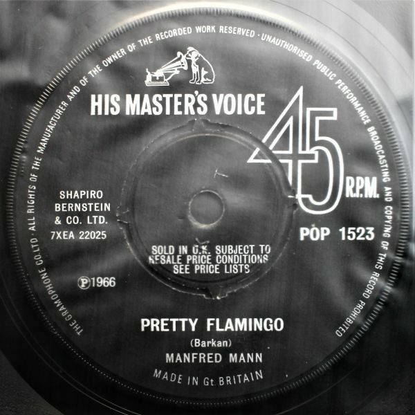 T-590 UK盤 Manfred MannPretty Flamingo/You're Standing By マンフレッド・マン プリティー・フラミンゴ POP 1523 45 RPM