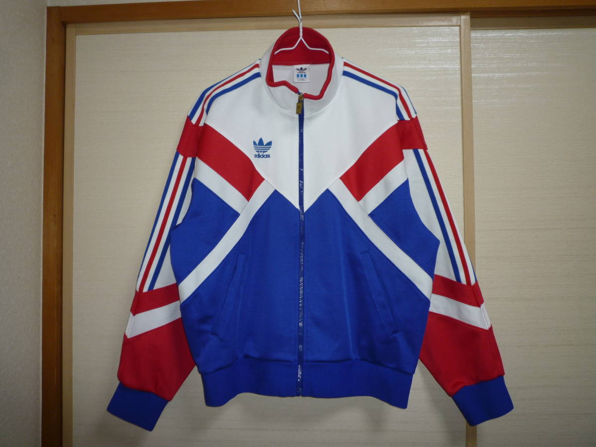 アディダス トリコロールジャージジャケット青白赤×青赤白 Lサイズ