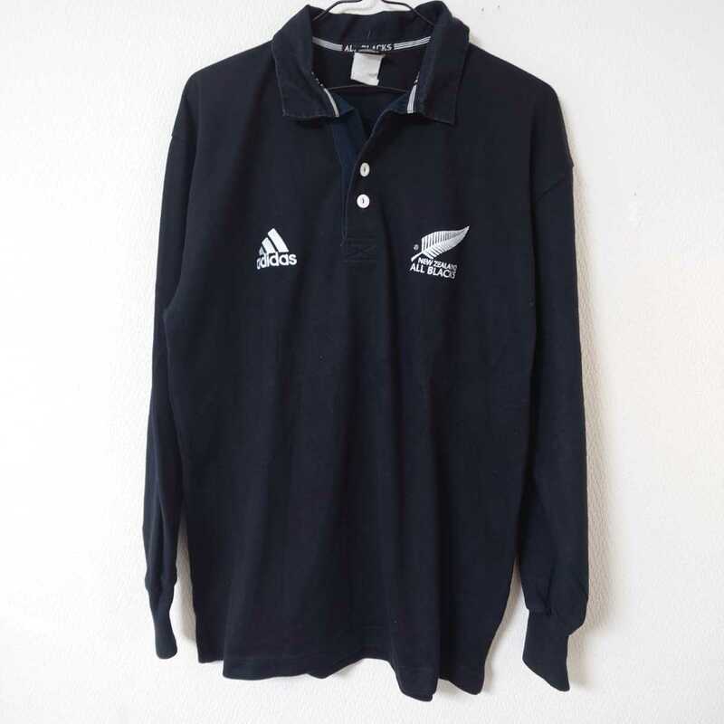 adidas オールブラックス ラガーシャツ 長袖 ポロシャツ all blacks 黒 ブラック 希少