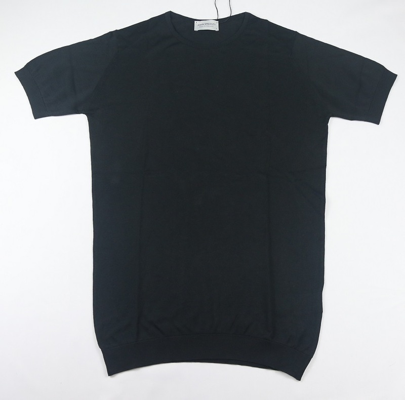 新品 John Smedley　ジョンスメドレー 最高級シーアイランドコットン　クルーネックTシャツ Sサイズ BLACK