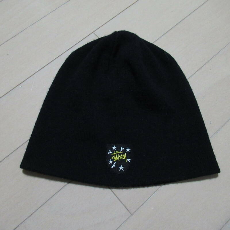 ★即決送込★USA製 00s OLD STUSSY CAP oldstussy オールドステューシー ニット帽 ビーニー beanie キャップ hat 帽子 ハット 黒 black