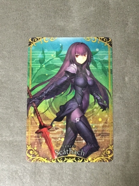 【ランサー　　スカサハ】　Fate/Grand Order ウエハース　メタリック 　メタリック プラスチック カード トレカ　　
