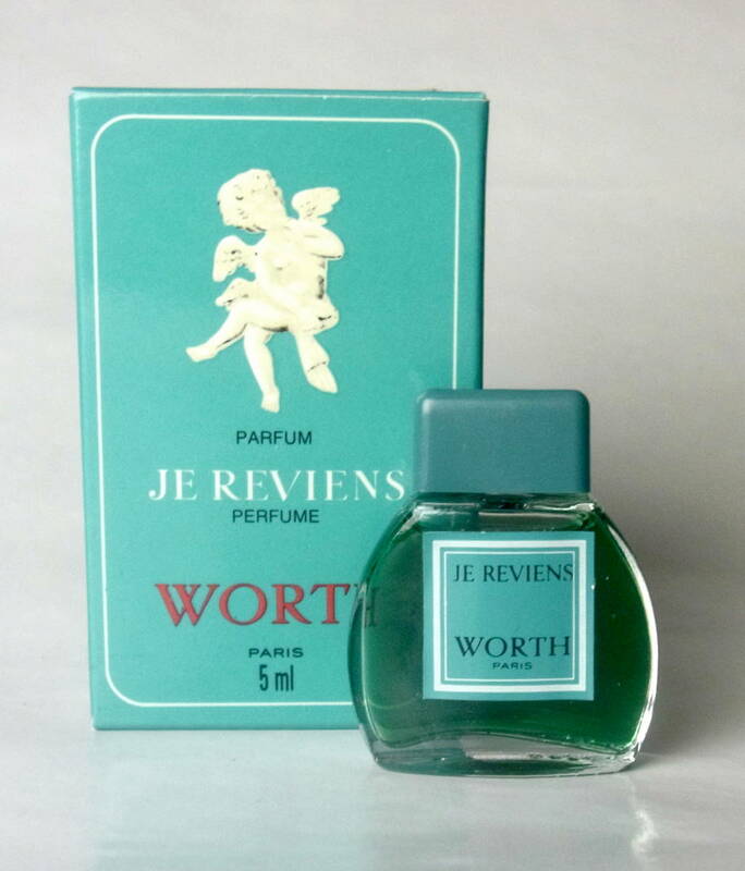 80' ビンテージフランス 箱付き WORTH ウォルト ミニチュア香水瓶 Je reviens 5ml LALIQUE ラリック 小さなパフュームボトル